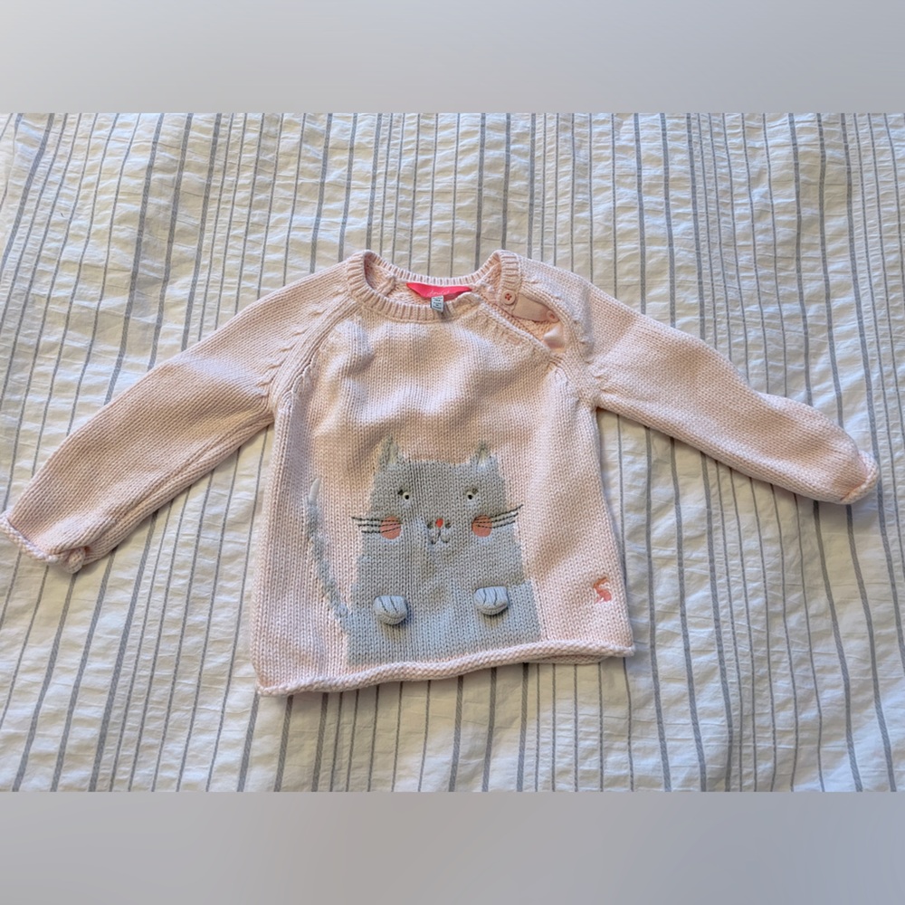 Cute cat sweater for baby girl 9-12 months brand Joules